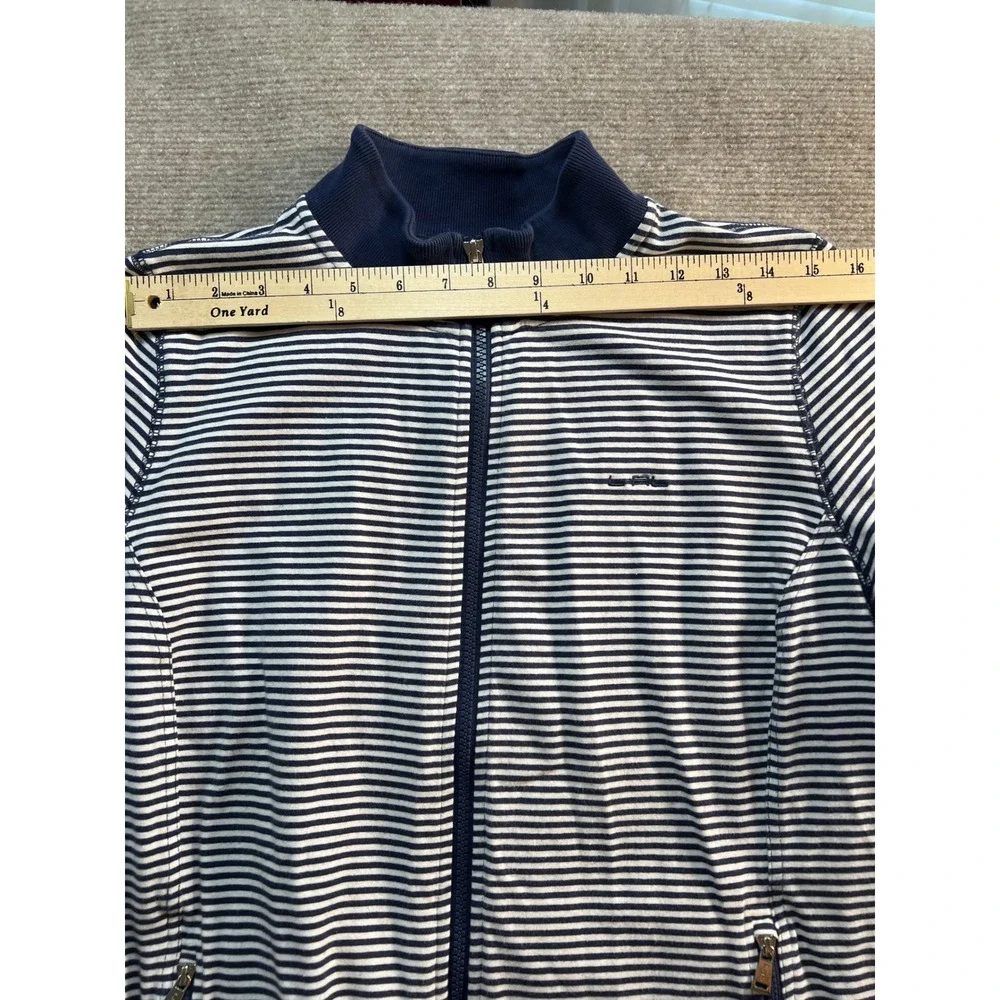 Lauren‎ Ralph Lauren Active Navy White Striped Zip Up Track Jacket Plus Size 1X